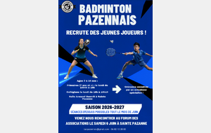 REJOINS L’AVENTURE BADMINTON PAZENNAIS !