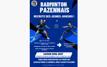 REJOINS L’AVENTURE BADMINTON PAZENNAIS !