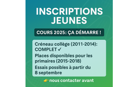 Inscriptions jeunes 2025